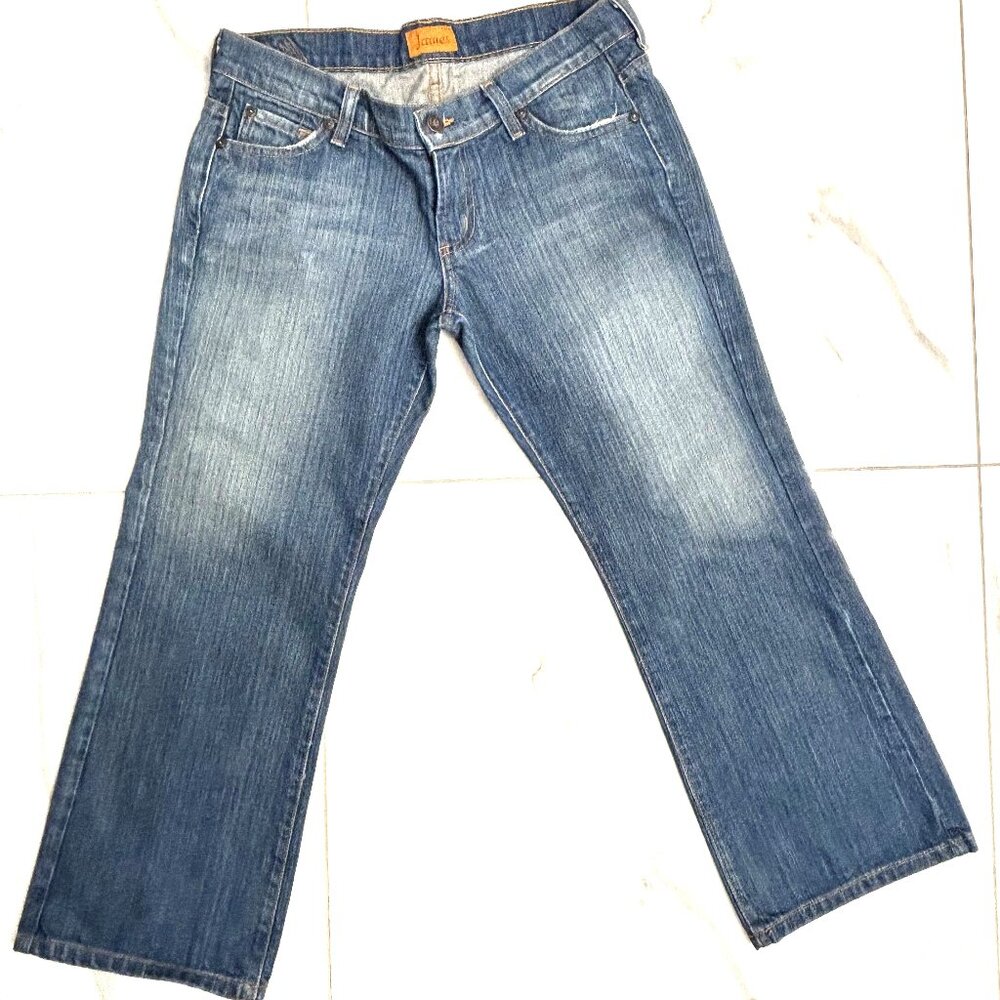 James Cropped Straight Jeans with Medium Blue Wash